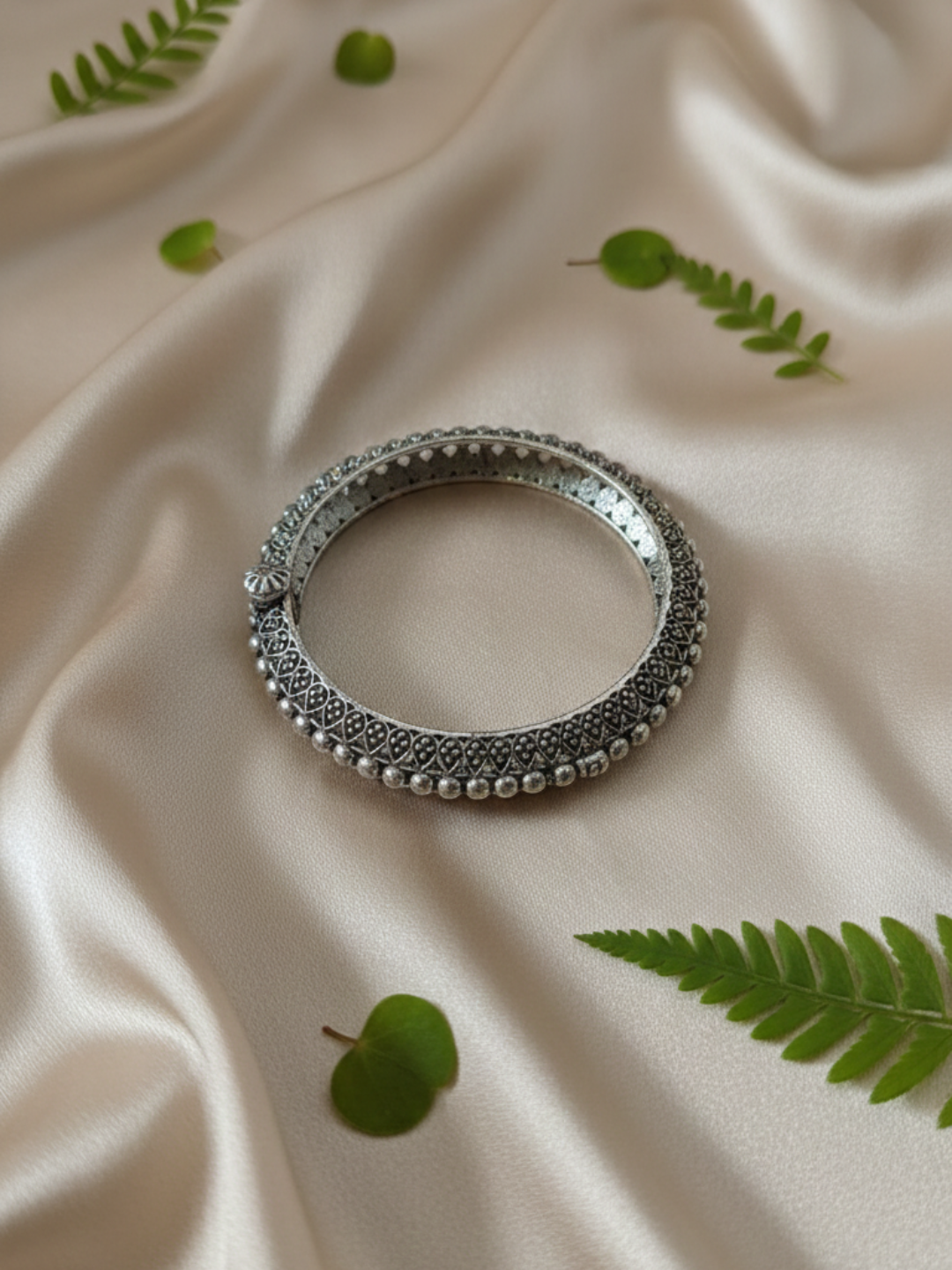 Vintage Silver Plated Brass Kada Set
