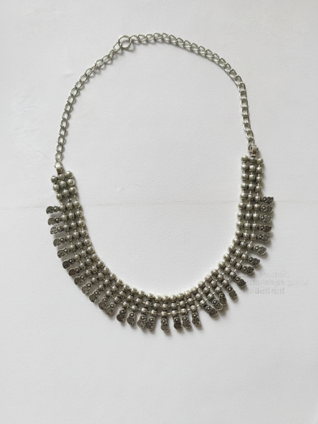 Oxidized Silver Brass Classic Ethnic Necklace for Women & Girls