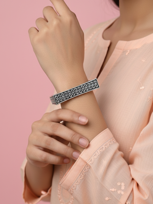 Classic Rajasthani Style Oxidized Silver Plated Bangles