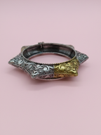 Silver Oxidized Brass Vintage Tribal Bangle for Women