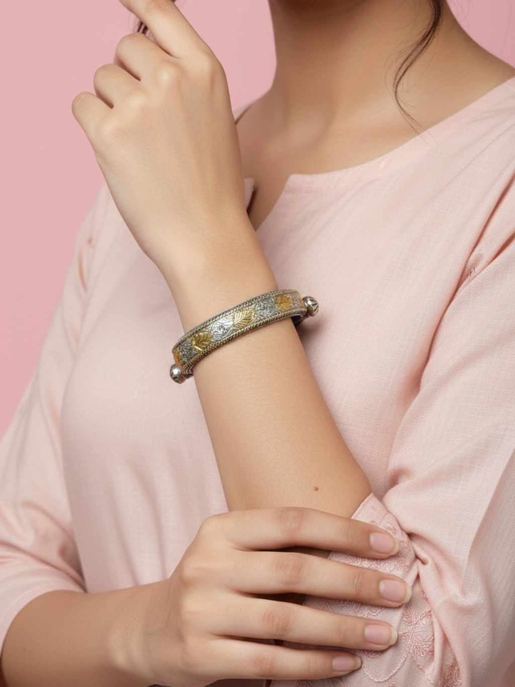 Classic Maharani Gold & Silver Kada