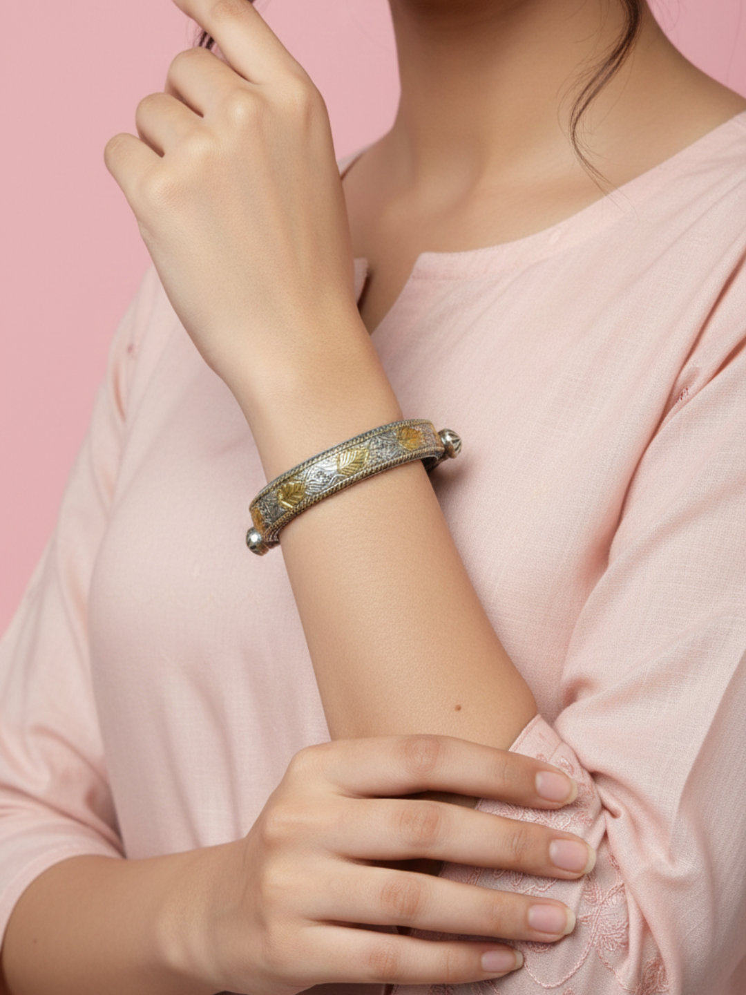 Classic Maharani Gold & Silver Kada