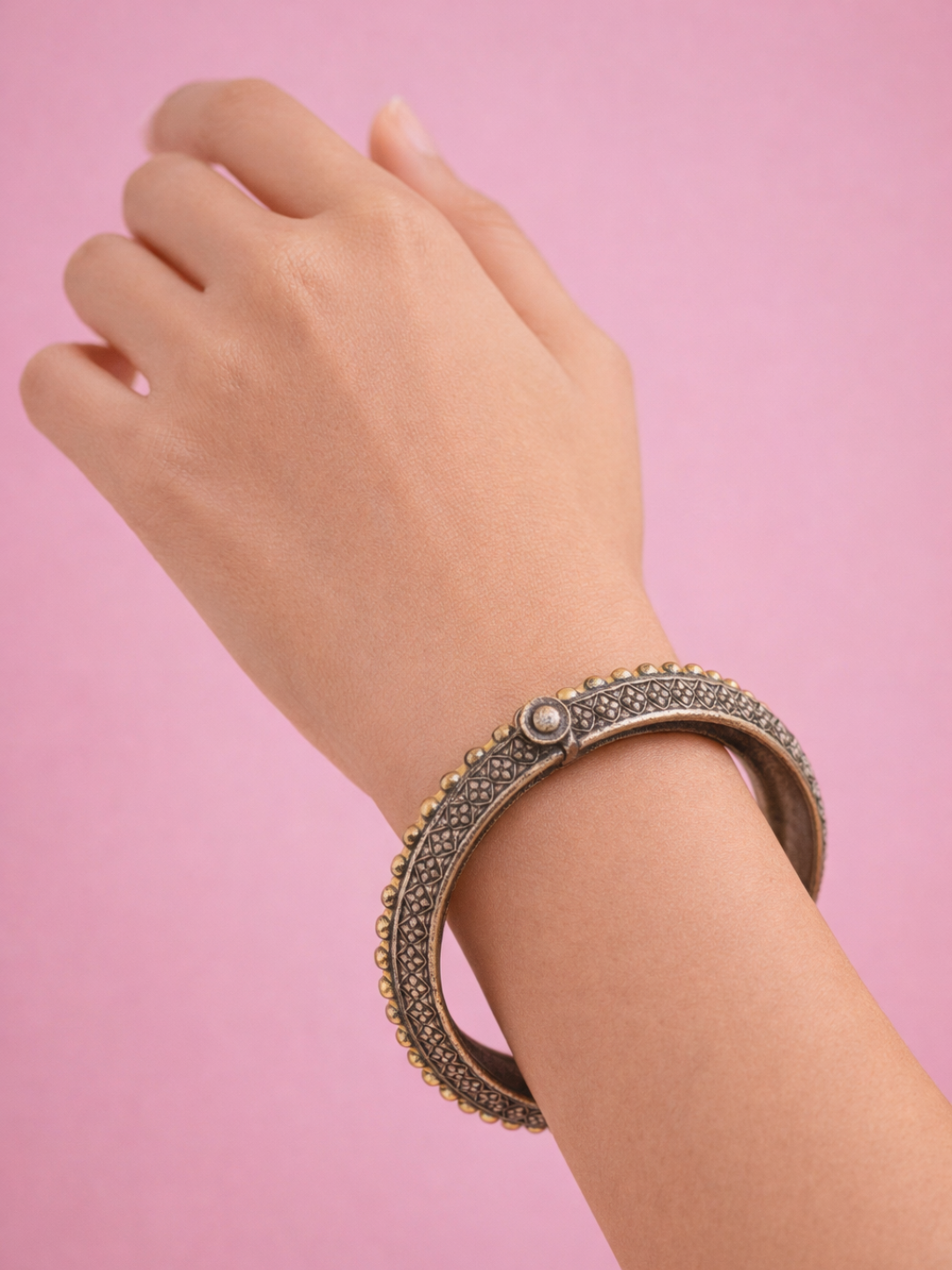Royal Horizon Oxidized Brass Bangle