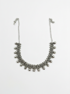Traditional Oxidized Silver Plated Brass Party Wear Choker Necklace