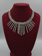 Women’s Oxidised Silver Finish Metal Beads Necklace | Ethnic Fringe Statement Jewellery