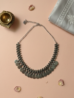 Handmade Silver-Plated Oxidized Brass Necklace - Tribal Statement Jewelry for Women