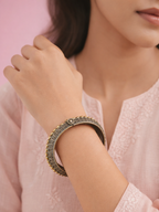 Royal Horizon Oxidized Brass Bangle