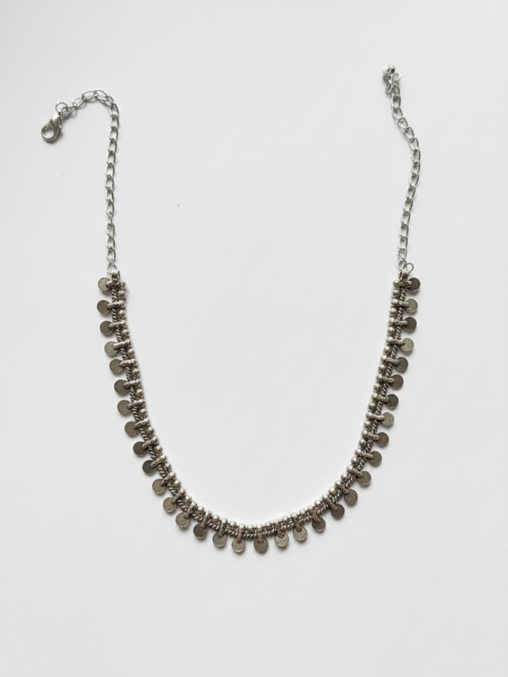 Ethnic Oxidized Silver Plated Statement Necklace