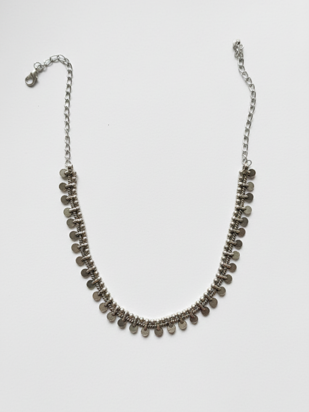 Ethnic Oxidized Silver Plated Statement Necklace