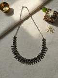 Ethnic Oxidized Silver Brass Long Statement Necklace for Women & Girls