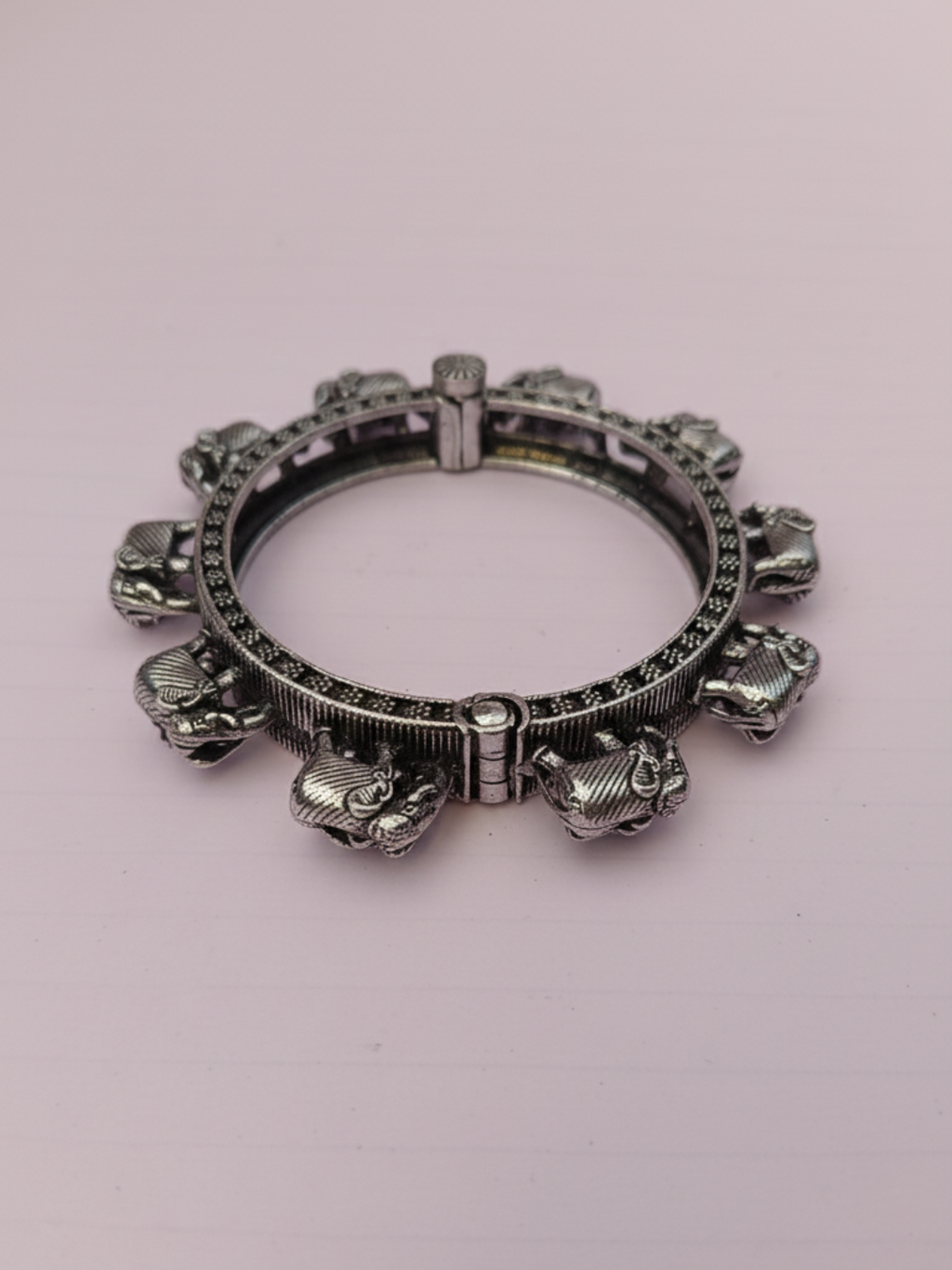 Timeless Traditional Silver Oxidized Brass Kada