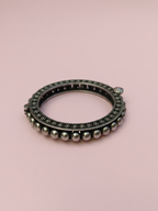 Silver Oxidized Brass Vintage Bangle for Women