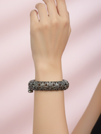 Bridal Style Antique Silver Finish Brass Bangles
