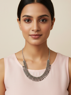 Oxidized Silver Brass Classic Ethnic Necklace for Women & Girls