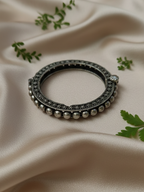 Silver Oxidized Brass Vintage Bangle for Women