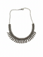 Women’s Oxidised Silver Finish Leaf Design Statement Necklace | Festive & Ethnic Wear
