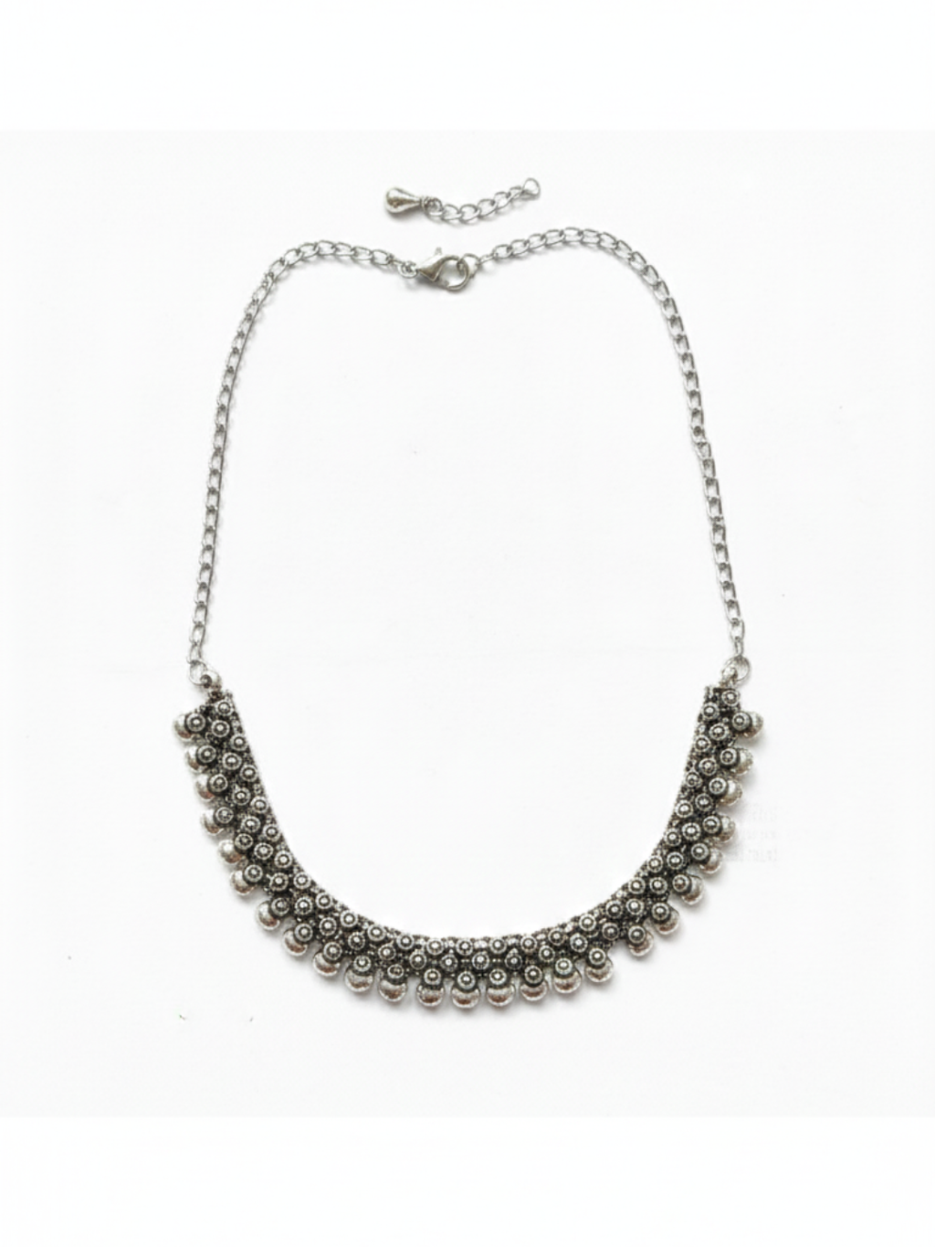 Silver Plated Oxidized Brass Ethnic Party Wear Necklace for Women
