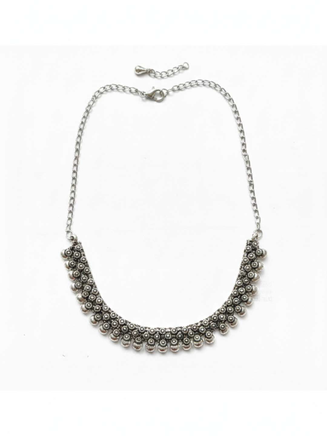 Silver Plated Oxidized Brass Ethnic Party Wear Necklace for Women