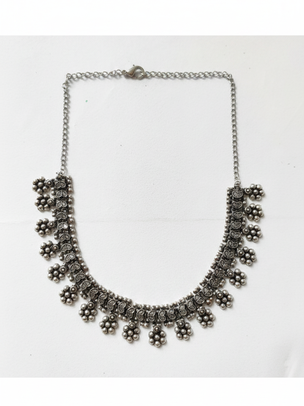 Silver Plated Oxidized Party Wear Traditional Necklace