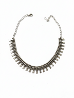 Oxidized Silver Brass Wedding Wear Statement Necklace