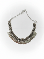 Handmade Silver-Plated Oxidized Brass Necklace - Tribal Statement Jewelry for Women