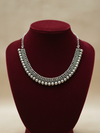 Oxidised Silver Finish Brass Necklace with Silver Beads | Traditional & Party Wear