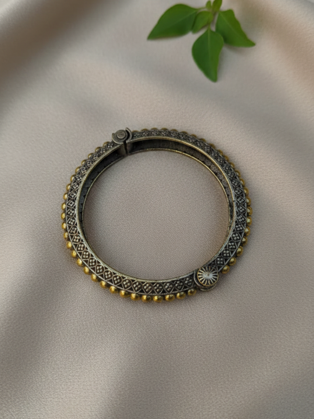 Royal Horizon Oxidized Brass Bangle