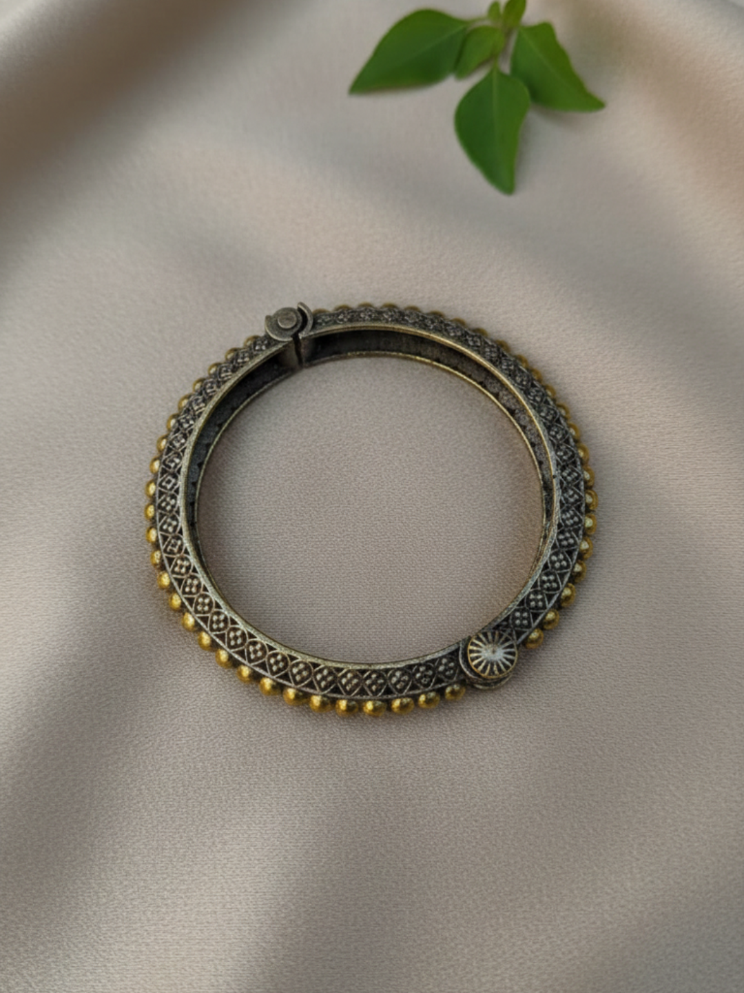 Royal Horizon Oxidized Brass Bangle