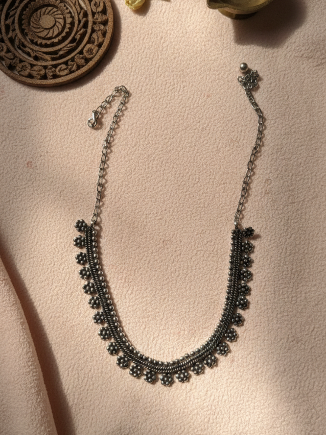 Antique Silver Oxidized Trible Choker