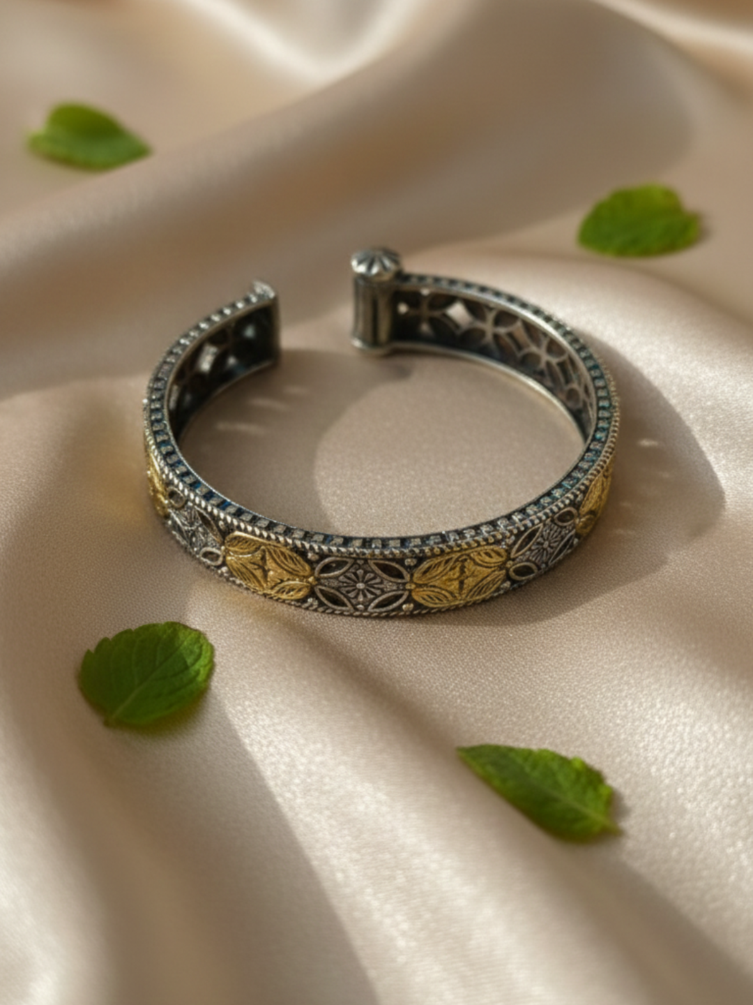 Classic Maharani Gold & Silver Kada