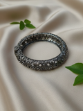 Bridal Style Antique Silver Finish Brass Bangles