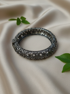 Bridal Style Antique Silver Finish Brass Bangles