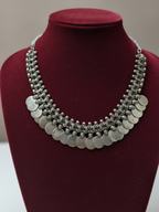 Handmade Silver-Plated Oxidized Brass Necklace - Tribal Statement Jewelry for Women