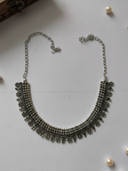 Oxidized Silver Brass Heritage Style Necklace for Women