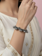 Timeless Traditional Silver Oxidized Brass Kada