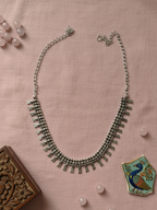 Oxidized Silver Brass Wedding Wear Statement Necklace