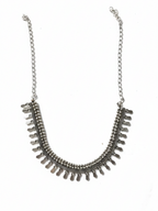 Oxidized Silver Plated Brass Traditional Statement Necklace for Women & Girls