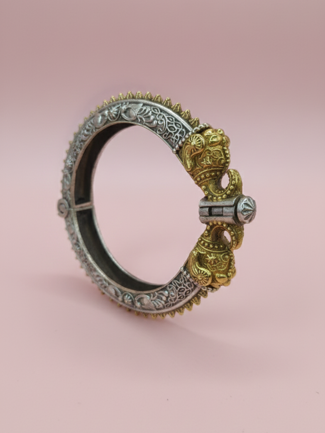 Rajputana Glow Gold-Silver Brass Bracelet