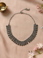 Silver Plated Oxidized Brass Rajasthani Style Necklace for Women