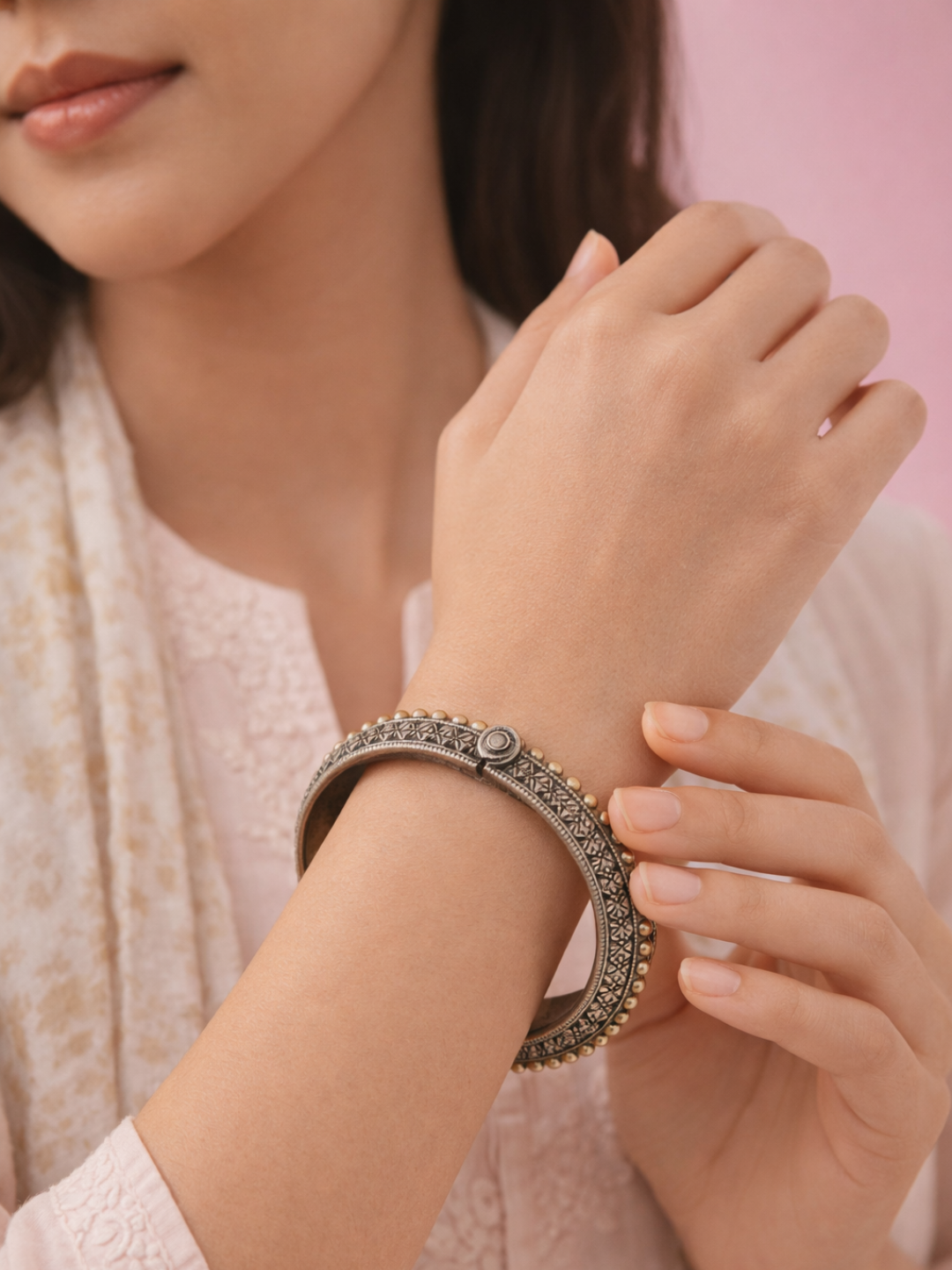 Royal Horizon Oxidized Brass Bangle
