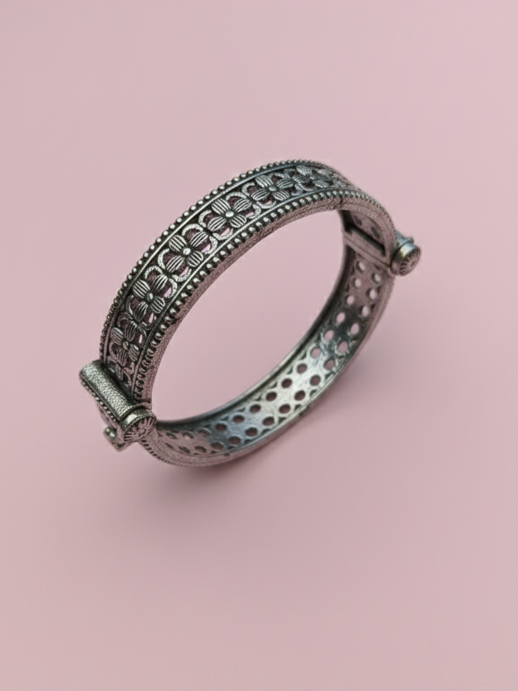 Designer Wedding Wear Antique Silver Brass Bangles