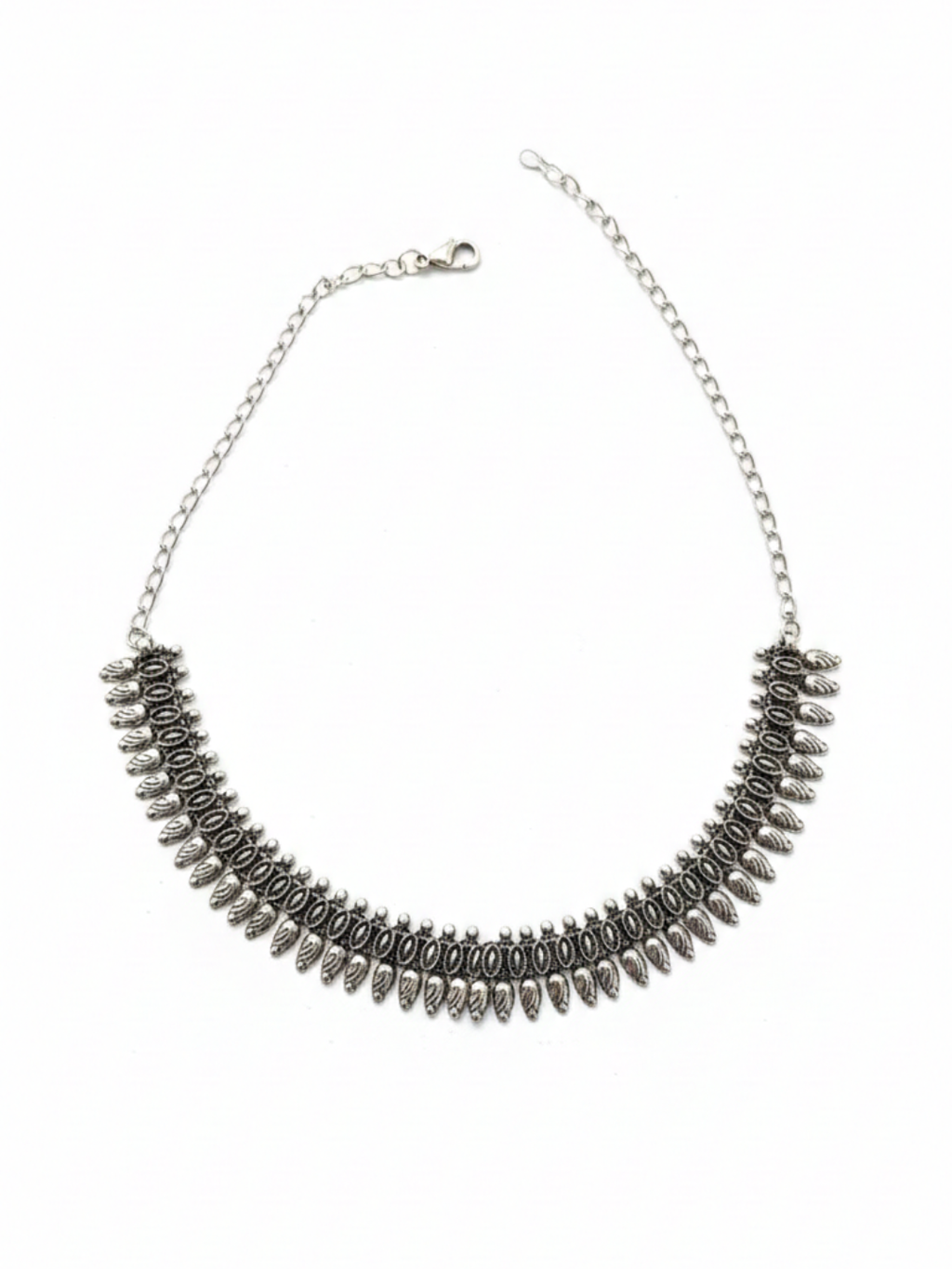 Designer Ethnic Oxidized Silver Plated Brass Fashion Necklace