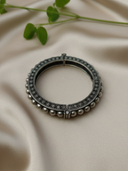 Statement Traditional Silver Finish Brass Bangles