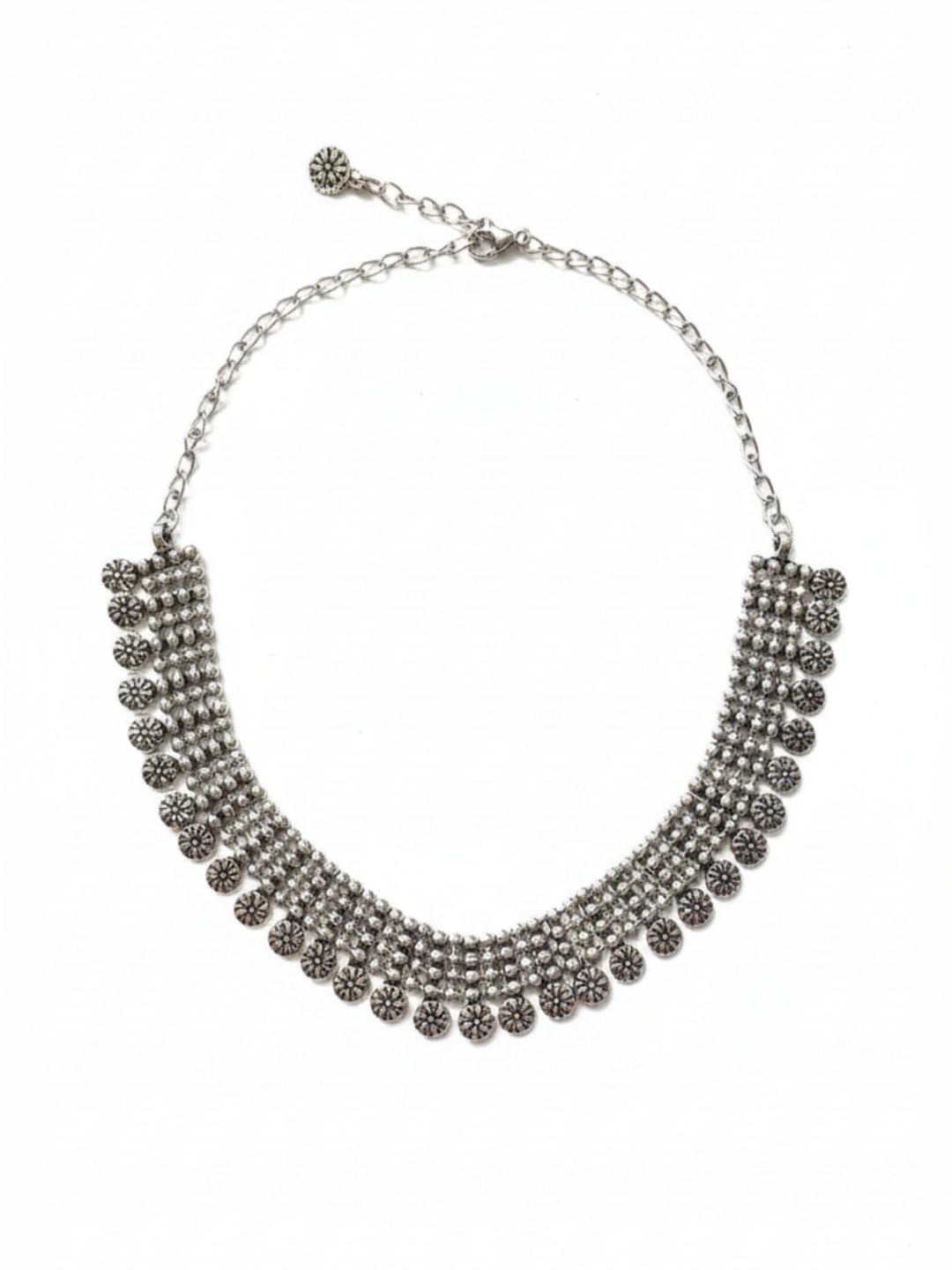 Silver Plated Oxidized Brass Rajasthani Style Necklace for Women