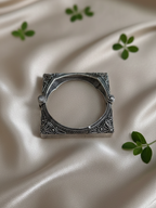 Antique Silver Look Oxidized Brass Bangles Set