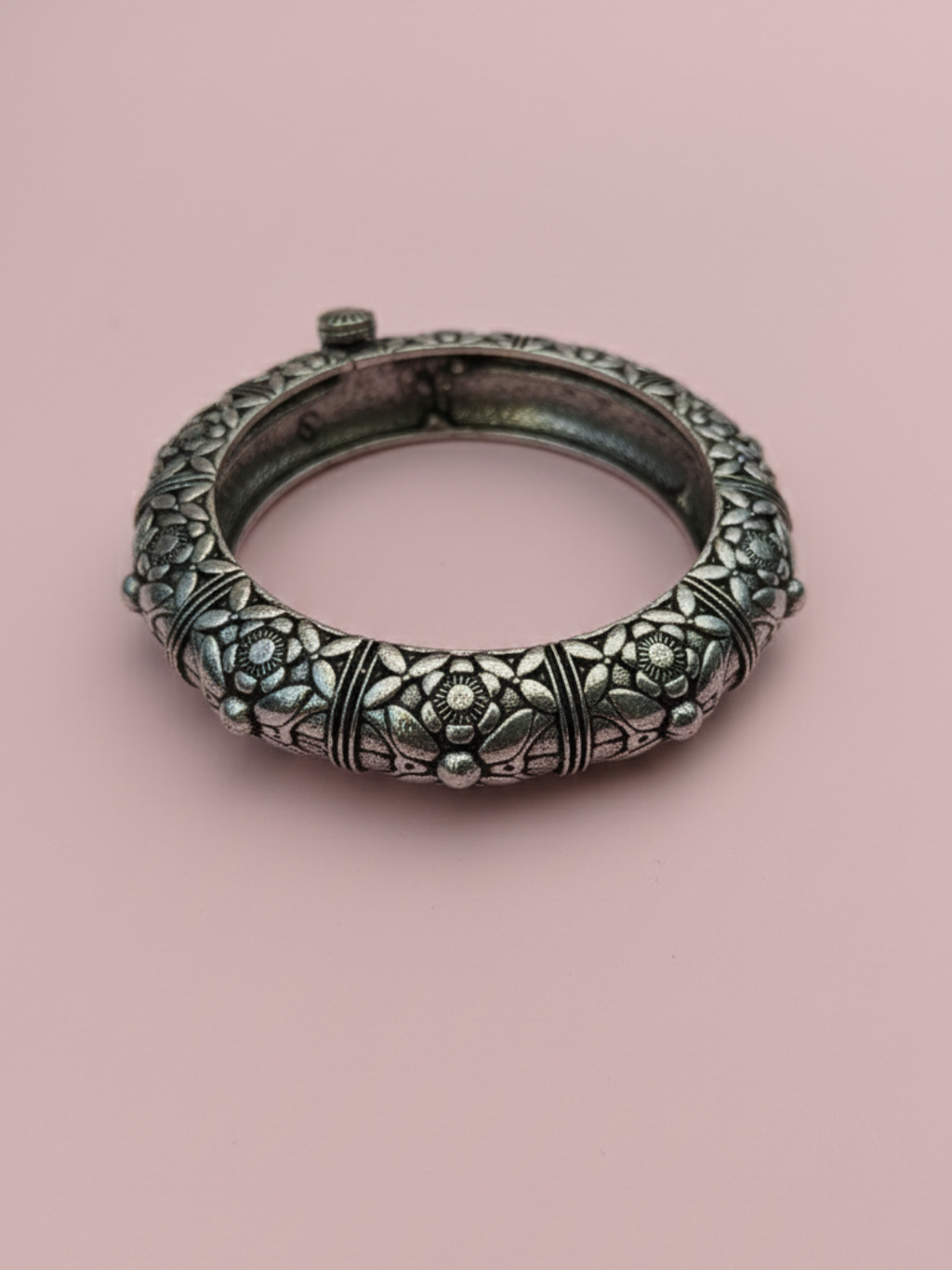 Royal Traditional Antique Silver Oxidized Finish Bangles